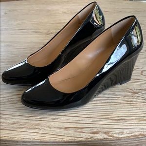 J Crew Sylvia Patent Wedges - 8.5